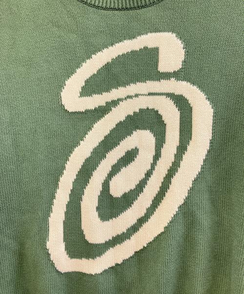 stussy（ステューシー）stussy (ステューシー) 厚手ニット グリーン サイズ:Sの古着・服飾アイテム