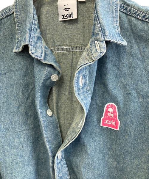 X-GIRL（エックスガール）X-GIRL (エックスガール) 半袖シャツ インディゴ サイズ:Sの古着・服飾アイテム