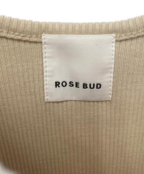 ROSE BUD（ローズバッド）ROSE BUD (ローズバッド) 半袖ワンピース ベージュ×ブラウン サイズ:ONE SIZEの古着・服飾アイテム