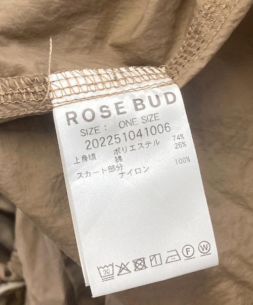 ROSE BUD（ローズバッド）ROSE BUD (ローズバッド) 半袖ワンピース ベージュ×ブラウン サイズ:ONE SIZEの古着・服飾アイテム