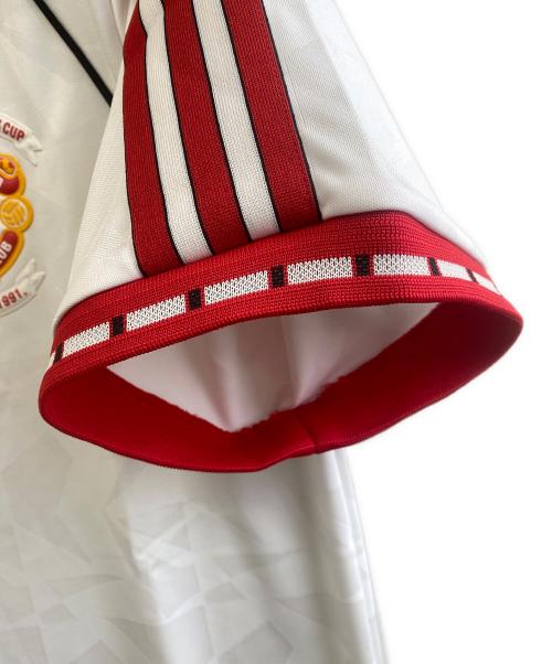 adidas（アディダス）adidas (アディダス) トレーニングウェア ホワイト×レッド サイズ:J M 未使用品の古着・服飾アイテム