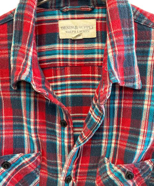 Denim & Supply Ralph Lauren（デニム＆サプライ ラルフローレン）Denim & Supply Ralph Lauren (デニム＆サプライ ラルフローレン) 長袖シャツ レッド×ブルー サイズ:L　180/100Aの古着・服飾アイテム