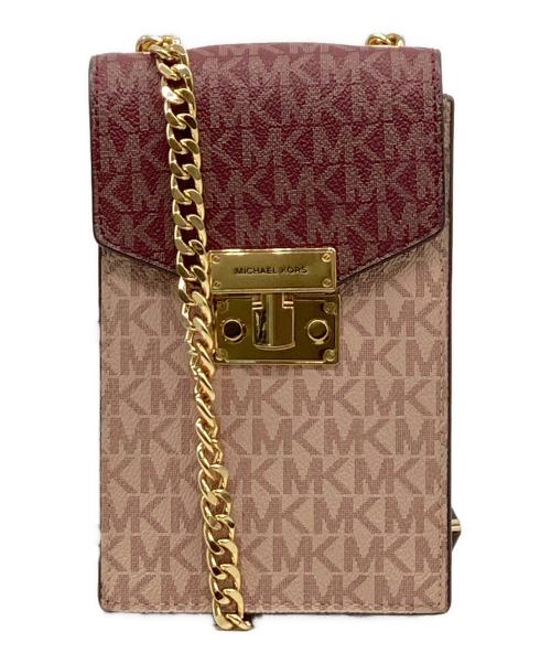 MICHAEL KORS（マイケルコース）MICHAEL KORS (マイケルコース) フォーン クロスボディ スモールバッグ ピンク×ブラウンの古着・服飾アイテム