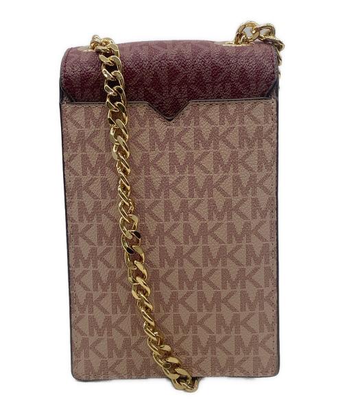 MICHAEL KORS（マイケルコース）MICHAEL KORS (マイケルコース) フォーン クロスボディ スモールバッグ ピンク×ブラウンの古着・服飾アイテム