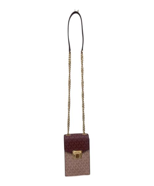 MICHAEL KORS（マイケルコース）MICHAEL KORS (マイケルコース) フォーン クロスボディ スモールバッグ ピンク×ブラウンの古着・服飾アイテム