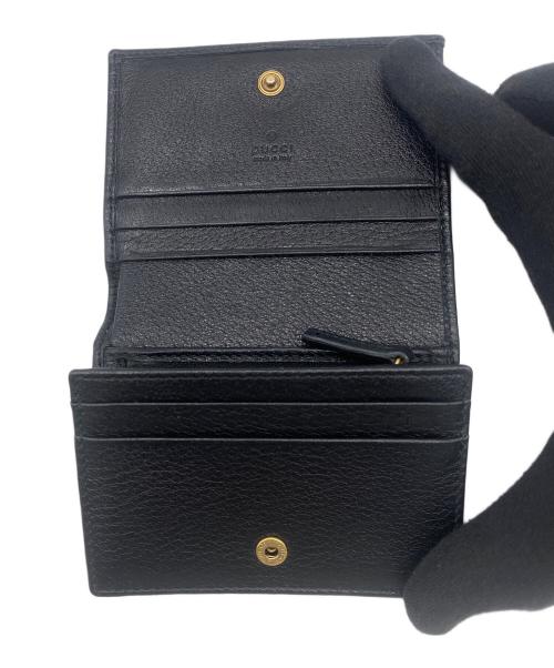GUCCI（グッチ）GUCCI (グッチ) ラインクリスタルコンパクトウォレット ブラックの古着・服飾アイテム