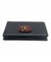 中古・古着 GUCCI (グッチ) ラインクリスタルコンパクトウォレット ブラック：27000円