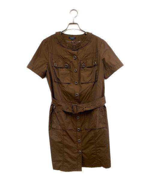 BURBERRY LONDON（バーバリーロンドン）BURBERRY LONDON (バーバリーロンドン) 半袖ワンピース ブラウン サイズ:44の古着・服飾アイテム