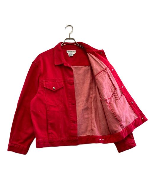 Calvin Klein Sports（カルバンクラインスポーツ）Calvin Klein Sports (カルバンクラインスポーツ) デニムジャケット レッド サイズ:Lの古着・服飾アイテム