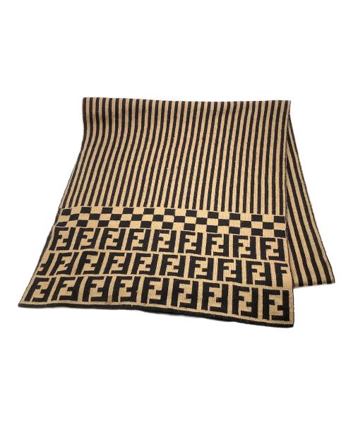 FENDI（フェンディ）FENDI (フェンディ) マフラー ベージュ×ブラックの古着・服飾アイテム