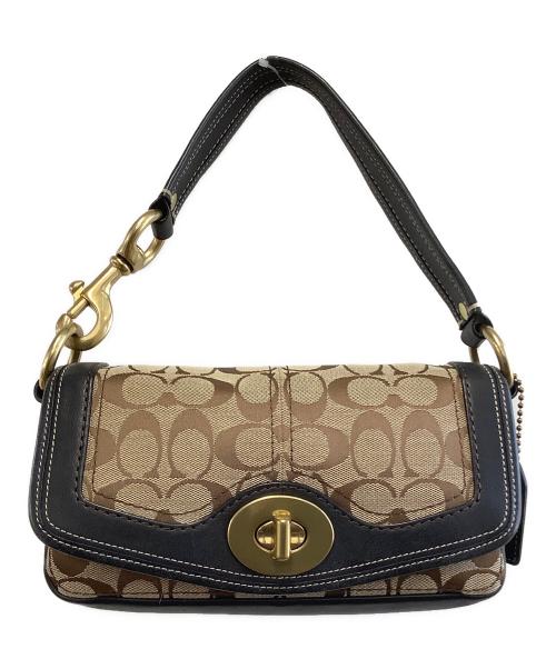COACH（コーチ）COACH (コーチ) ワンショルダーバッグ ベージュ×ネイビーの古着・服飾アイテム