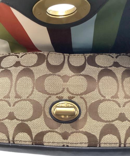 COACH（コーチ）COACH (コーチ) ワンショルダーバッグ ベージュ×ネイビーの古着・服飾アイテム