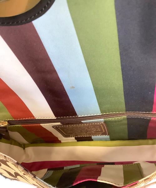 COACH（コーチ）COACH (コーチ) ワンショルダーバッグ ベージュ×ネイビーの古着・服飾アイテム