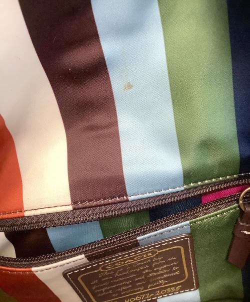 COACH（コーチ）COACH (コーチ) ワンショルダーバッグ ベージュ×ネイビーの古着・服飾アイテム
