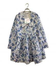 GANNI（ガニー）の古着「長袖ワンピース」｜ホワイト×ブルー