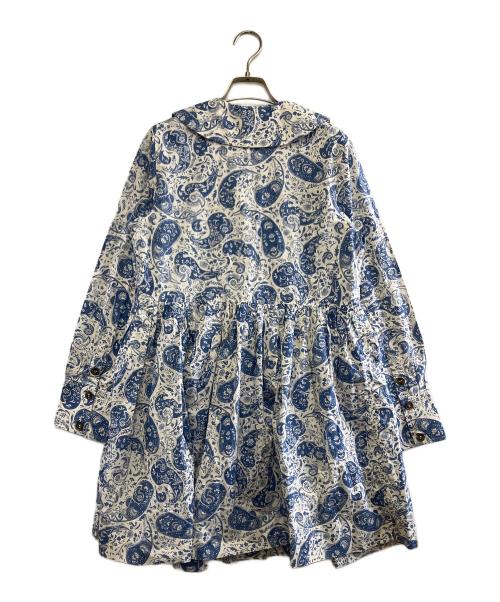 GANNI（ガニー）GANNI (ガニー) 長袖ワンピース ホワイト×ブルー サイズ:32 未使用品の古着・服飾アイテム
