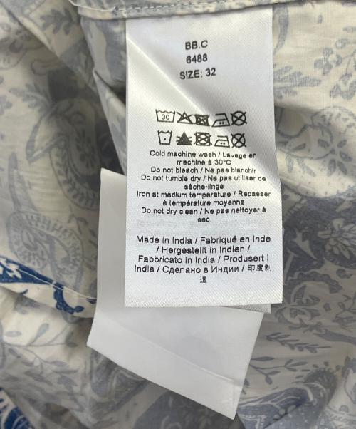 GANNI（ガニー）GANNI (ガニー) 長袖ワンピース ホワイト×ブルー サイズ:32 未使用品の古着・服飾アイテム