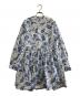 GANNI (ガニー) 長袖ワンピース ホワイト×ブルー サイズ:32 未使用品：6000円