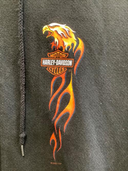 HARLEY-DAVIDSON（ハーレーダビッドソン）HARLEY-DAVIDSON (ハーレーダビッドソン) LEE (リー) ジップパーカー ブラック サイズ:Lの古着・服飾アイテム