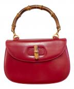 GUCCIグッチ）の古着「ターンロックバンブーハンドバッグ」｜レッド