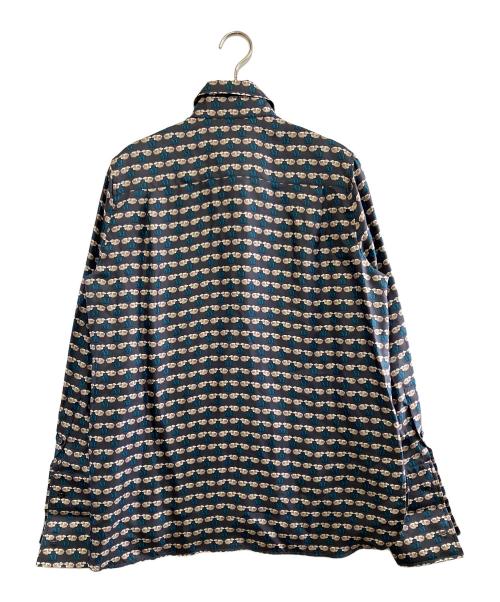 MaxMara（マックスマーラ）MaxMara (マックスマーラ) シーププリントダブルカフスシルクシャツ グレー サイズ:40の古着・服飾アイテム