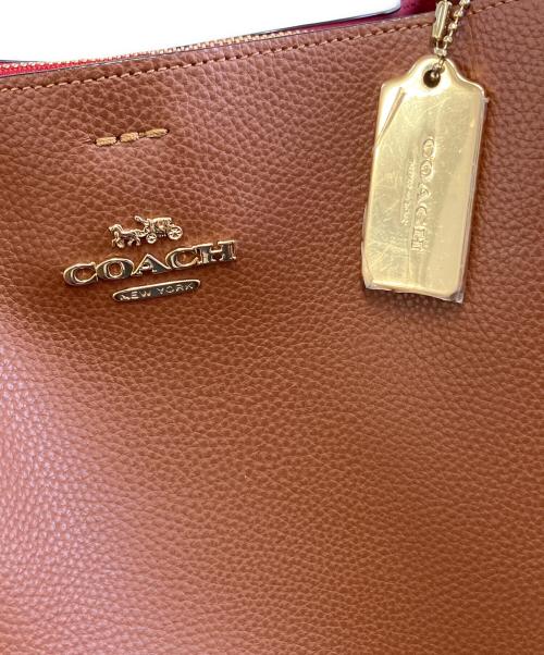 COACH（コーチ）COACH (コーチ) 2WAYバッグ ブラウン×レッドの古着・服飾アイテム