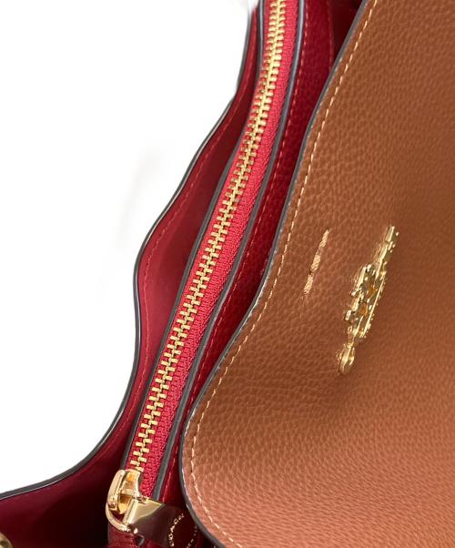 COACH（コーチ）COACH (コーチ) 2WAYバッグ ブラウン×レッドの古着・服飾アイテム