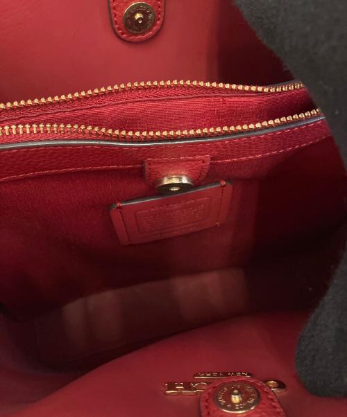 COACH（コーチ）COACH (コーチ) 2WAYバッグ ブラウン×レッドの古着・服飾アイテム