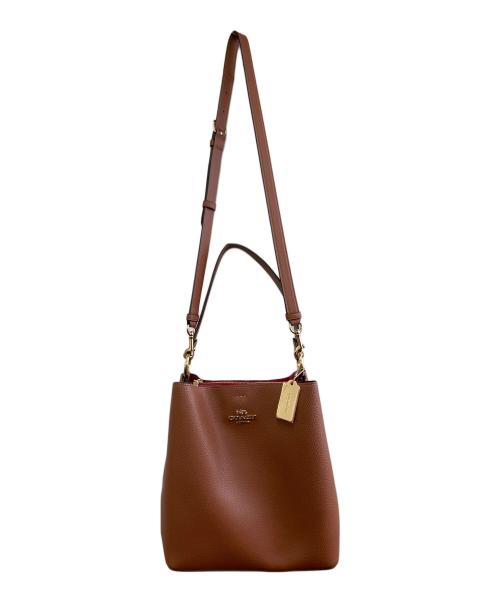 COACH（コーチ）COACH (コーチ) 2WAYバッグ ブラウン×レッドの古着・服飾アイテム