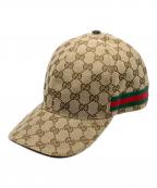 GUCCIグッチ）の古着「GGキャンバス ベースボールキャップ」｜ベージュ×ブラウン