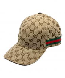 GUCCI（グッチ）の古着「GGキャンバス ベースボールキャップ」｜ベージュ×ブラウン