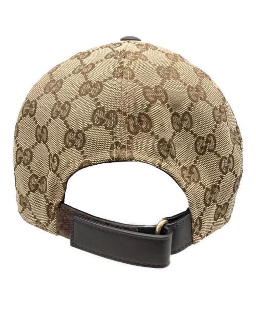GUCCI（グッチ）GUCCI (グッチ) GGキャンバス ベースボールキャップ ベージュ×ブラウンの古着・服飾アイテム
