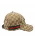 GUCCI (グッチ) GGキャンバス ベースボールキャップ ベージュ×ブラウン：33000円
