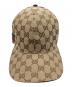 中古・古着 GUCCI (グッチ) GGキャンバス ベースボールキャップ ベージュ×ブラウン：33000円