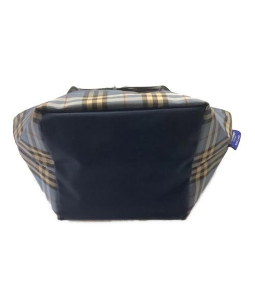 BURBERRY BLUE LABEL（バーバリー ブルー レーベル）BURBERRY BLUE LABEL (バーバリー ブルー レーベル) 舟形チェックミニトートバッグ ブルーの古着・服飾アイテム