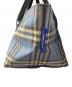 中古・古着 BURBERRY BLUE LABEL (バーバリー ブルー レーベル) 舟形チェックミニトートバッグ ブルー：10000円