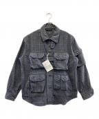 Engineered Garmentsエンジニアド ガーメンツ）の古着「EXPLORER SHIRT JACKET – POLY WOOL GLEN PLAID」｜ネイビー×グレー