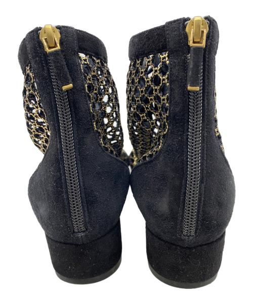 Christian Dior（クリスチャン ディオール）Christian Dior (クリスチャン ディオール) メッシュレースアップブーツ ブラック サイズ:36 1/2の古着・服飾アイテム