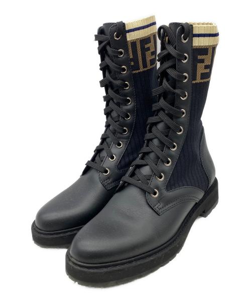 FENDI（フェンディ）FENDI (フェンディ) ブーツ ブラック×ブラウン サイズ:36の古着・服飾アイテム