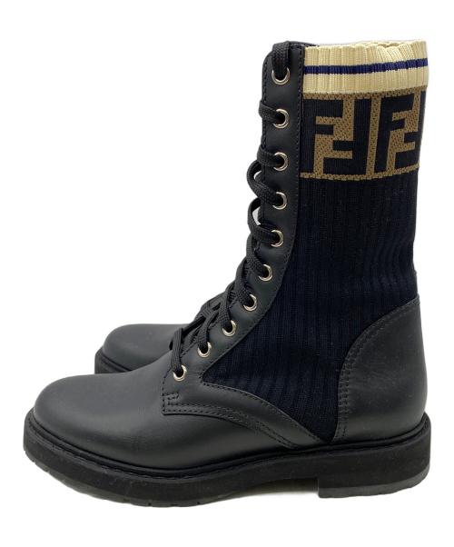 FENDI（フェンディ）FENDI (フェンディ) ブーツ ブラック×ブラウン サイズ:36の古着・服飾アイテム