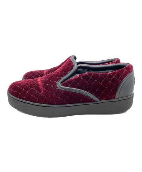 BOTTEGA VENETA（ボッテガベネタ）BOTTEGA VENETA (ボッテガベネタ) イントレチャートスリッポン ワインレッド サイズ:不明の古着・服飾アイテム