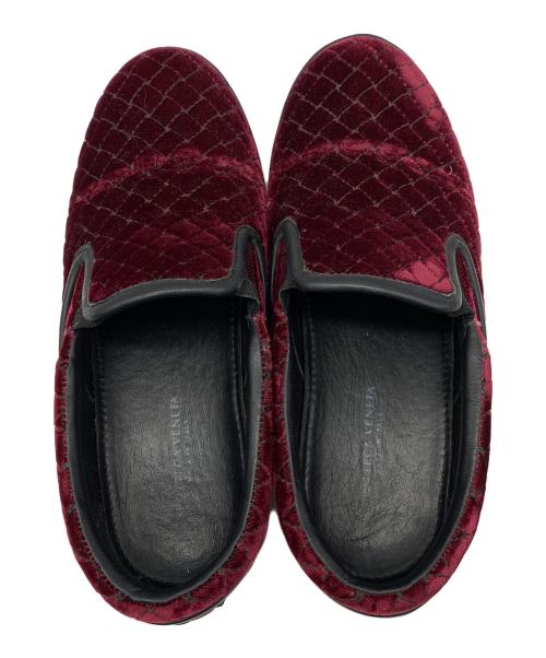 BOTTEGA VENETA（ボッテガベネタ）BOTTEGA VENETA (ボッテガベネタ) イントレチャートスリッポン ワインレッド サイズ:不明の古着・服飾アイテム