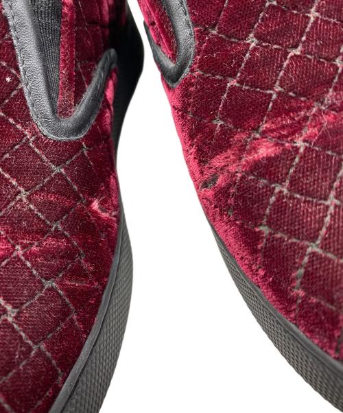 BOTTEGA VENETA（ボッテガベネタ）BOTTEGA VENETA (ボッテガベネタ) イントレチャートスリッポン ワインレッド サイズ:不明の古着・服飾アイテム