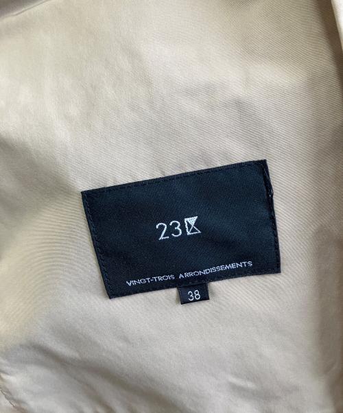 23区（ニジュウサンク）23区 (ニジュウサンク) スタンドカラージャケット ベージュ サイズ:38の古着・服飾アイテム