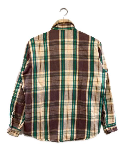 big mac（ビッグマック）BIG MAC (ビッグマック) 長袖シャツ グリーン×ブラウン サイズ:Lの古着・服飾アイテム