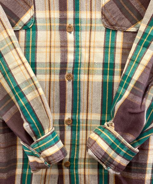 big mac（ビッグマック）BIG MAC (ビッグマック) 長袖シャツ グリーン×ブラウン サイズ:Lの古着・服飾アイテム