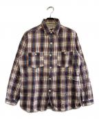 WAREHOUSEウエアハウス）の古着「長袖シャツ」｜ブラウン×ブルー