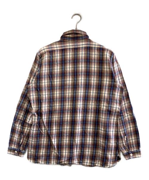 WAREHOUSE（ウエアハウス）WAREHOUSE (ウエアハウス) 長袖シャツ ブラウン×ブルー サイズ:Lの古着・服飾アイテム