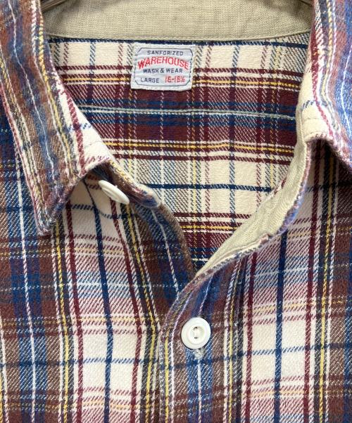 WAREHOUSE（ウエアハウス）WAREHOUSE (ウエアハウス) 長袖シャツ ブラウン×ブルー サイズ:Lの古着・服飾アイテム