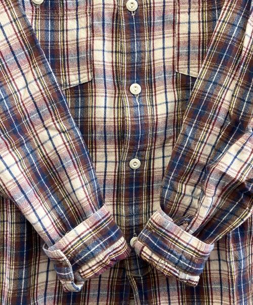 WAREHOUSE（ウエアハウス）WAREHOUSE (ウエアハウス) 長袖シャツ ブラウン×ブルー サイズ:Lの古着・服飾アイテム